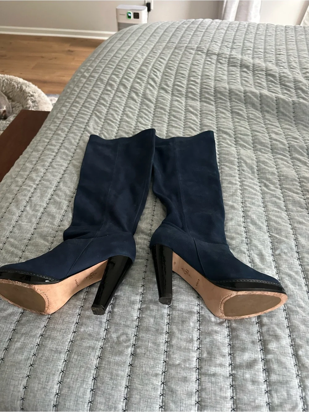 Cole Hahn Air Nike Women’s Navy Knee-High Platform Boots